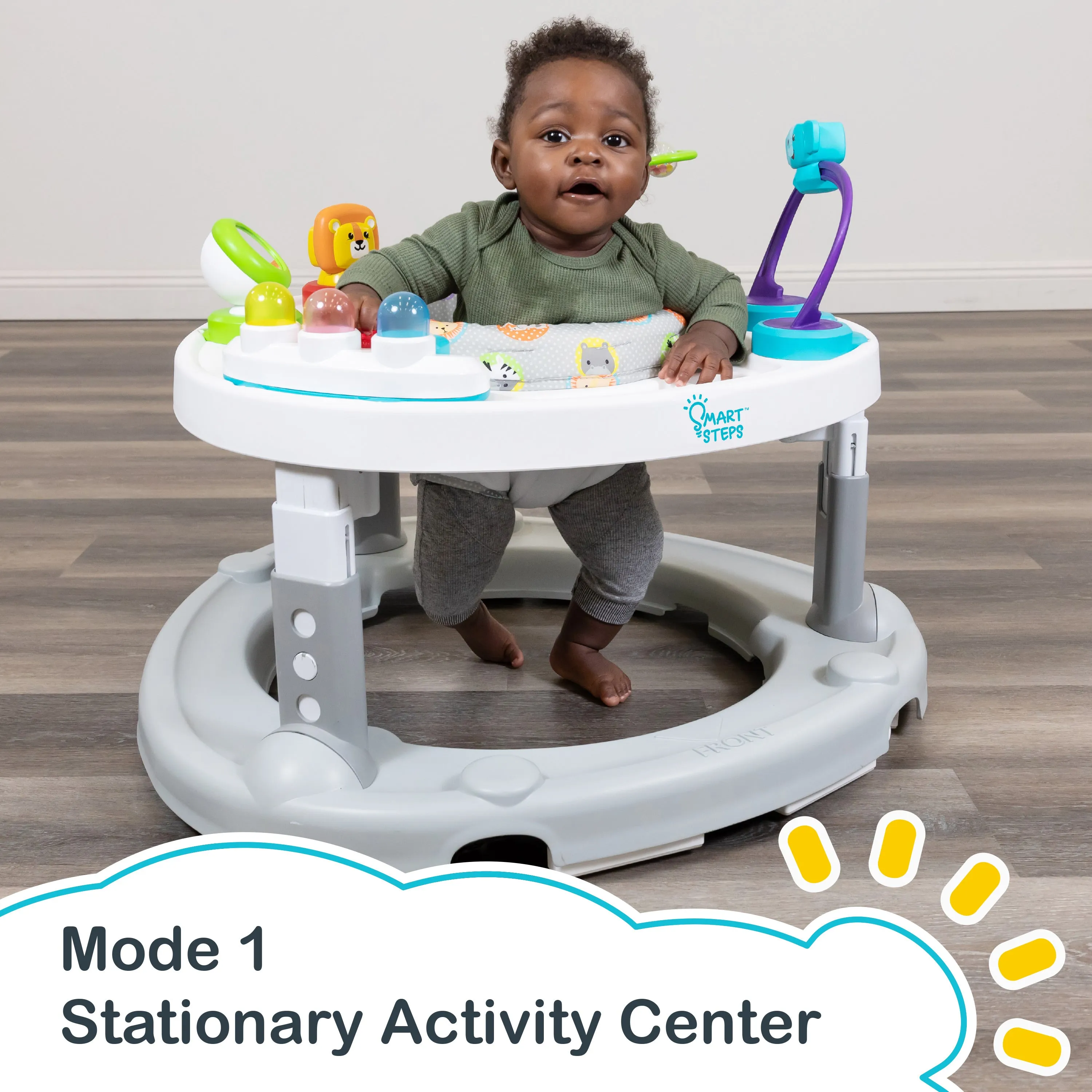 Smart Steps® Bounce N' Glide 3-in-1 Activity Center Walker with STEM Learning Toys - Safari Toss (Target Exclusive)