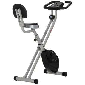 Steel Manual Resistance Exercise Bike w/ LCD Monitor Black