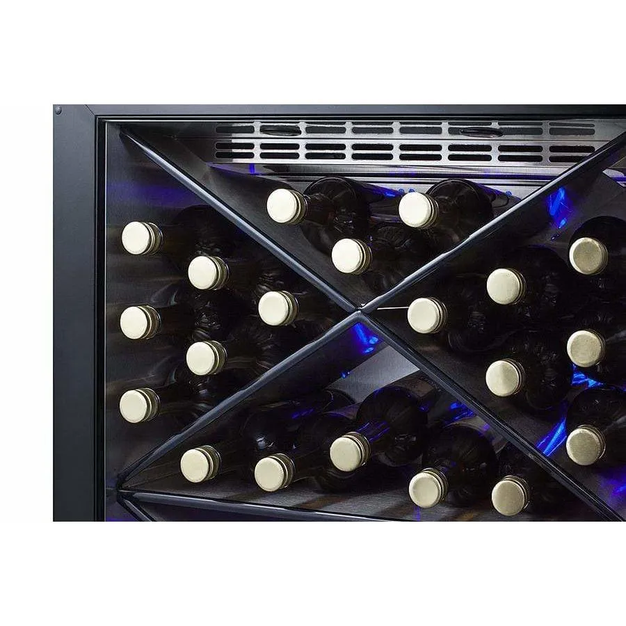 Summit 40-Bottle Commercial 24" 5.0 CU.FT.  Stainless Steel Outdoor Undercounter Wine Fridge SCR611GLOSX