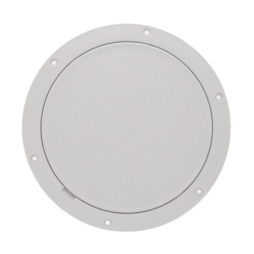 TCH Hardware 8" White Round Deck Plate Inspection Hatch - Pry Out Water Tight Lid