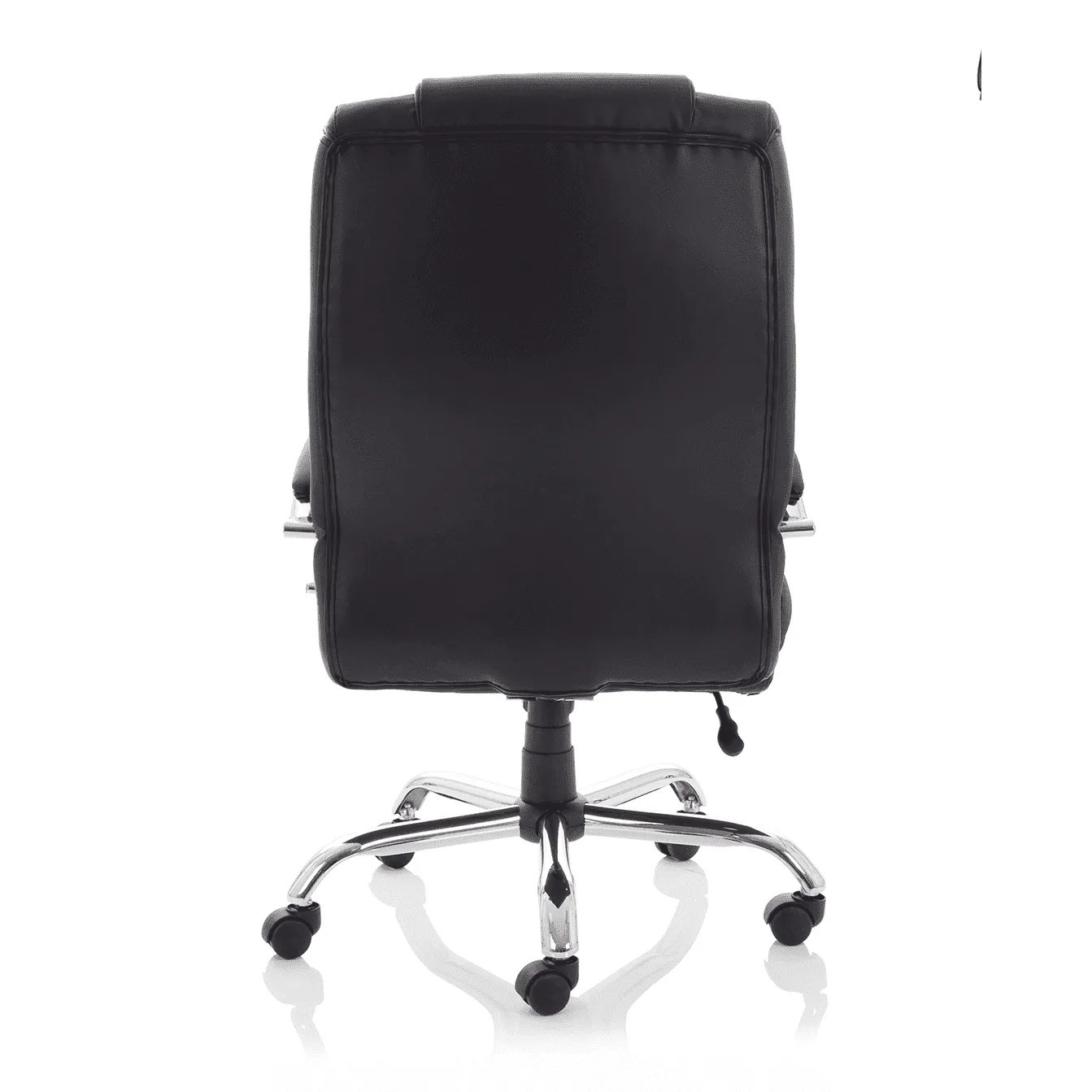 Texas Executive High Back Black Leather Office Chair - Heavy Duty, Chrome Frame, 225kg Capacity, 8hr Usage, 5yr Mechanism & 2yr Fabric Warranty