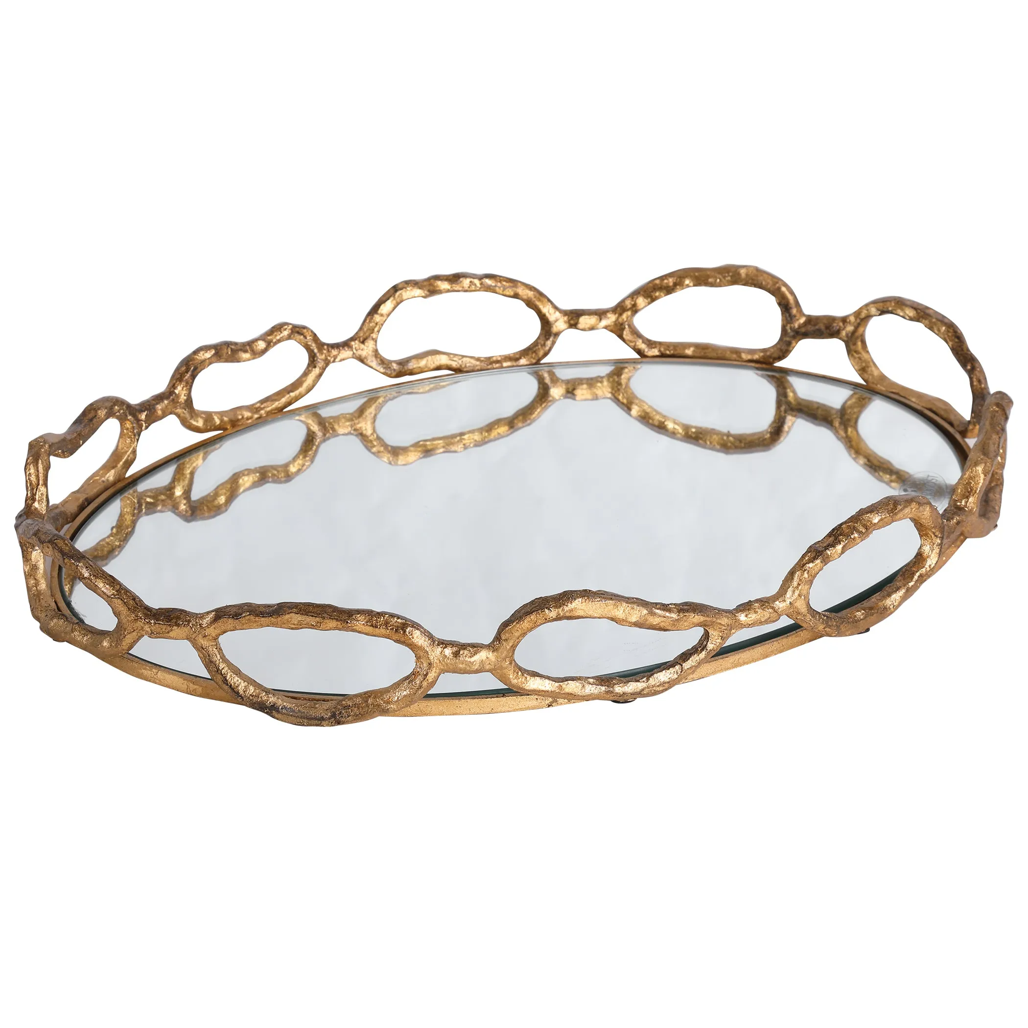 Uttermost Cable Chain Mirrored Tray