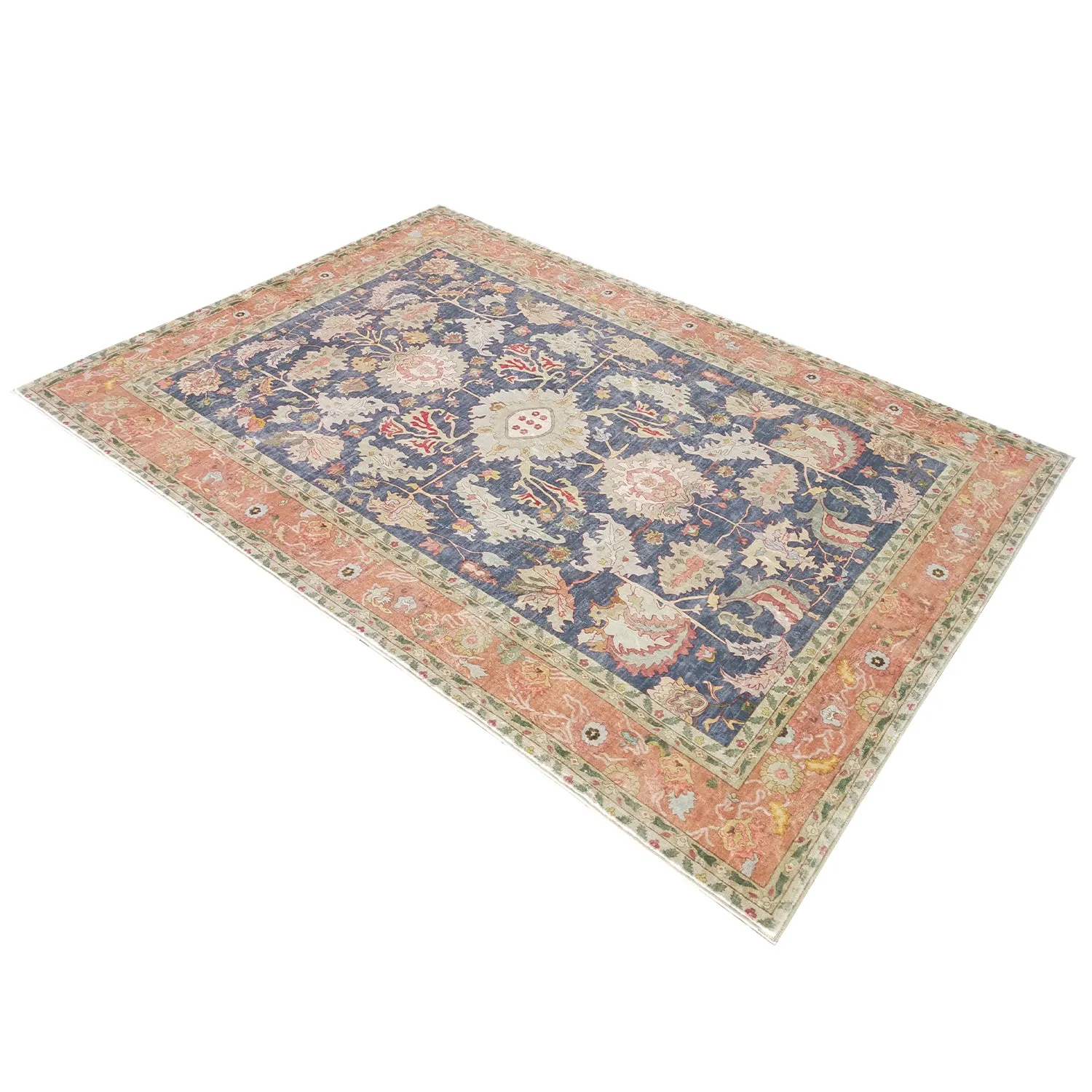 Vama Blue Machine Washable Area Rug