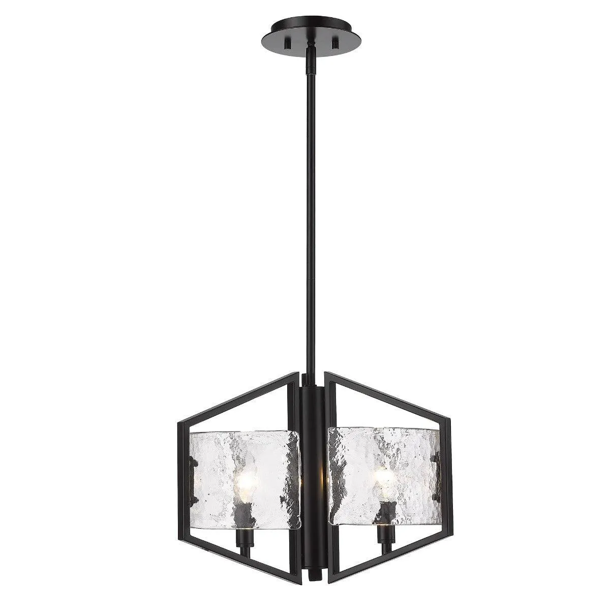 Varsha 17 in. 3 lights Pendant Light Black Finish