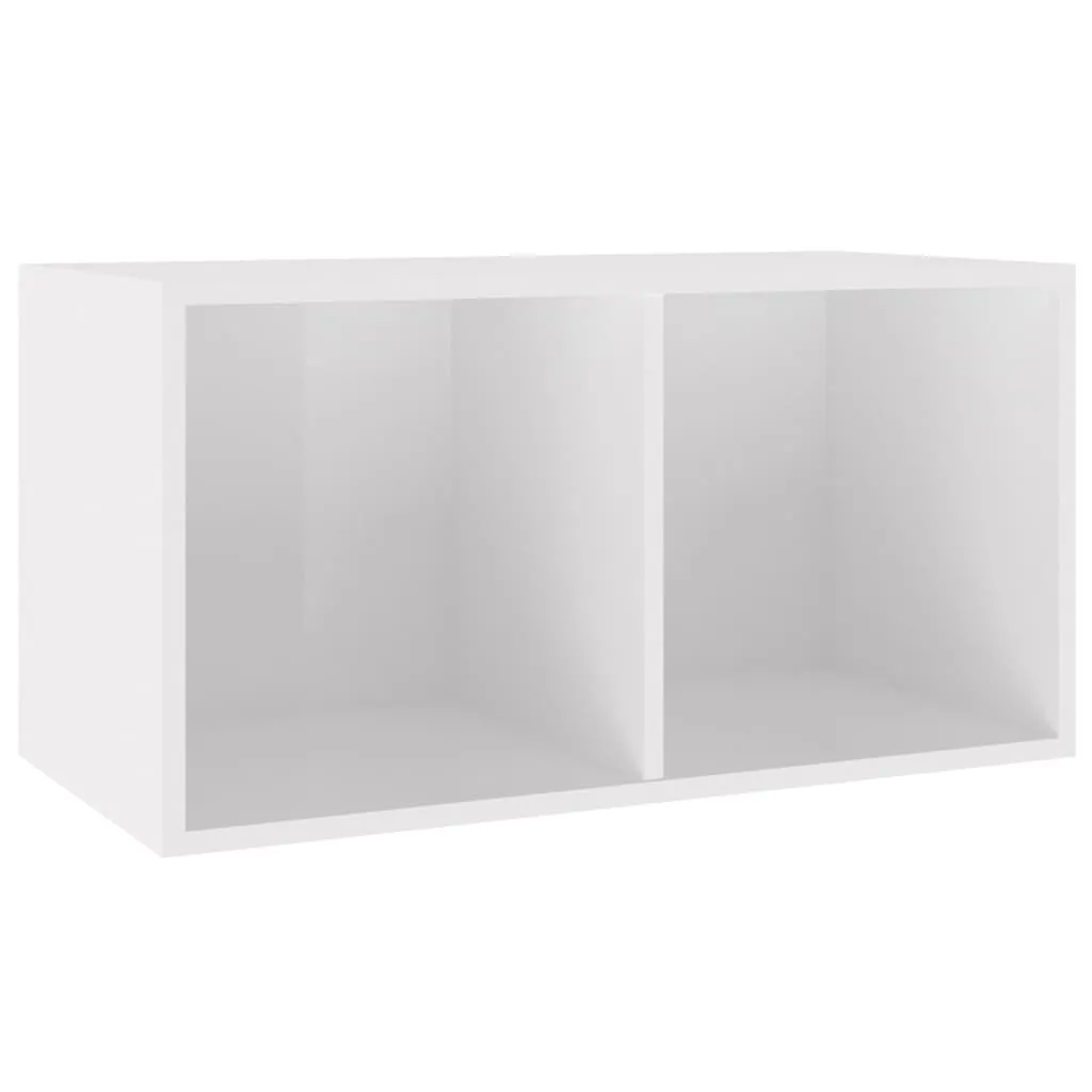 vidaXL Vinyl Storage Box High Gloss White 71x34x36 cm Engineered Wood