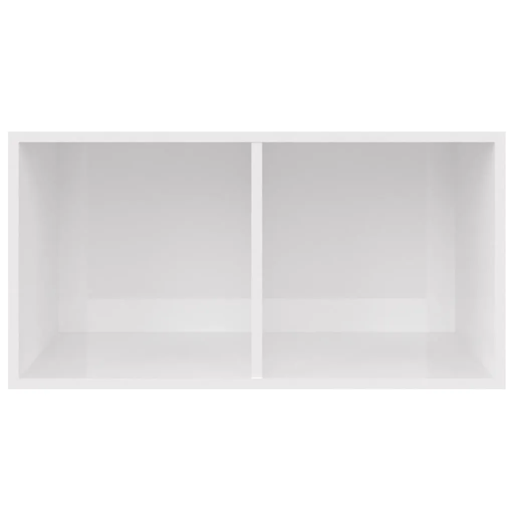 vidaXL Vinyl Storage Box High Gloss White 71x34x36 cm Engineered Wood