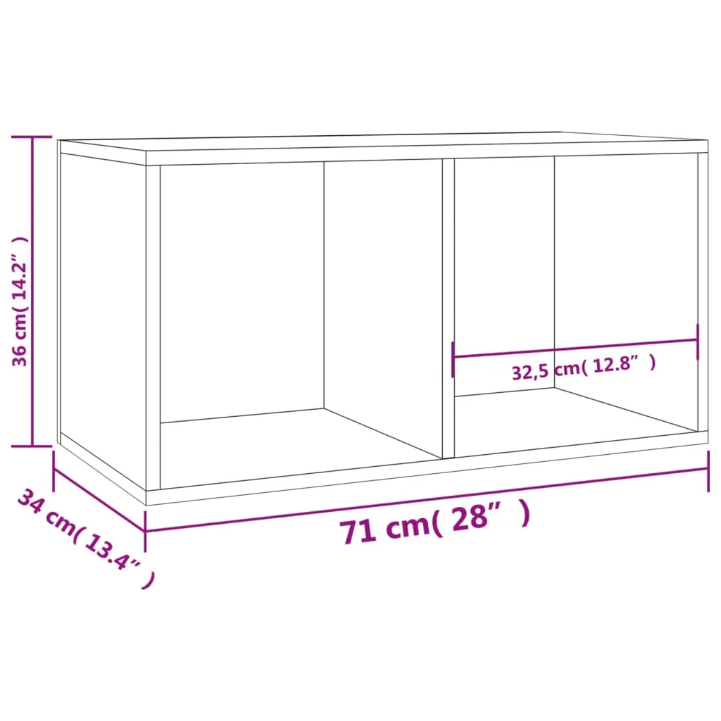 vidaXL Vinyl Storage Box Sonoma Oak 71x34x36 cm Engineered Wood