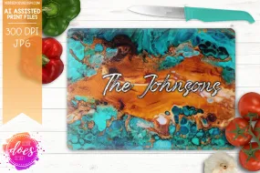 Wood Resin River Seamless 3 - Cutting Boards -  Printable/Sublimation Design