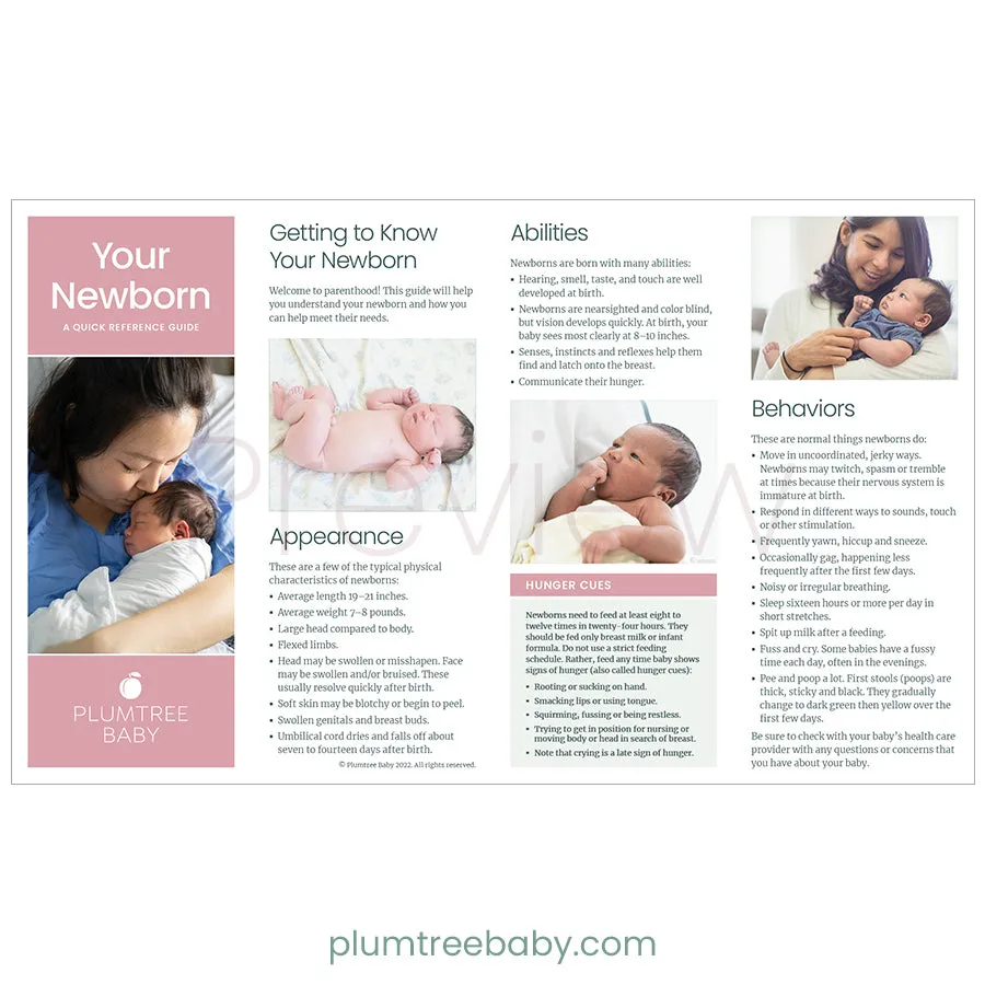 Your Newborn Quick Reference Guides - Pack of 50